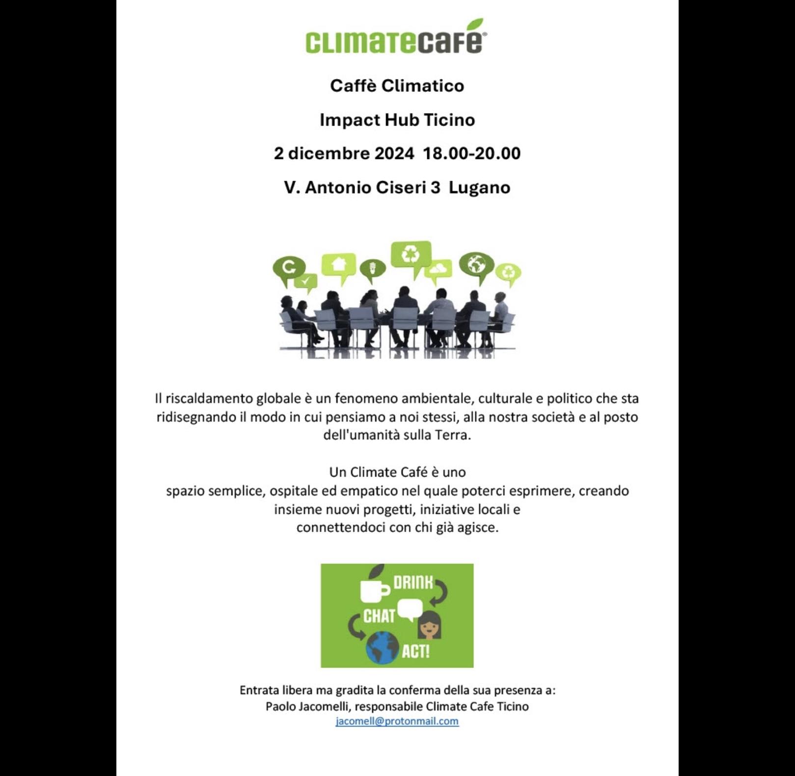 2 DICEMBRE CLIMATE CAFFÈ