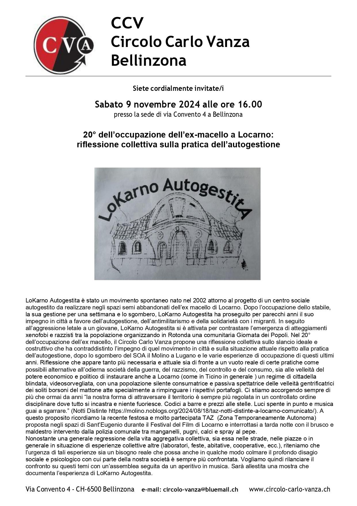 9 NOVEMBRE CIRCOLO CARLO VANZA