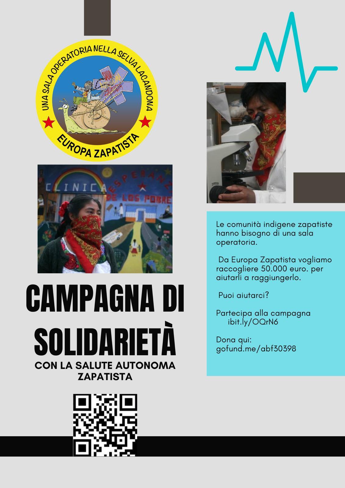 *CAMPAGNA DI SOLIDARIETÀ CON LA SALUTE AUTONOMA ZAPATISTA*