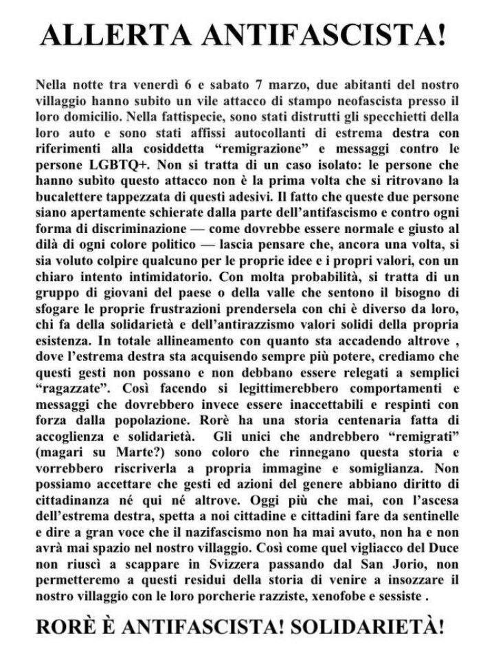ALLERTA ANTIFASCISTA – SOLIDARIETÀ alle compagne di Roré
